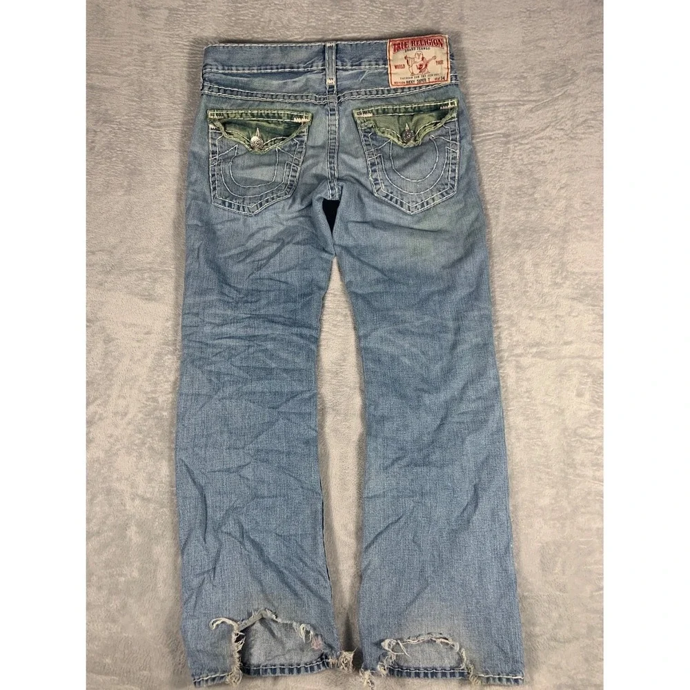 2000s True Religion Ricky Super T Jeans Mens 36x32 Blue Denim 24-859NBT2